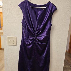 CONNECTED Apparel Women's Dress Size 14, Purple Ruched Front - NWOT